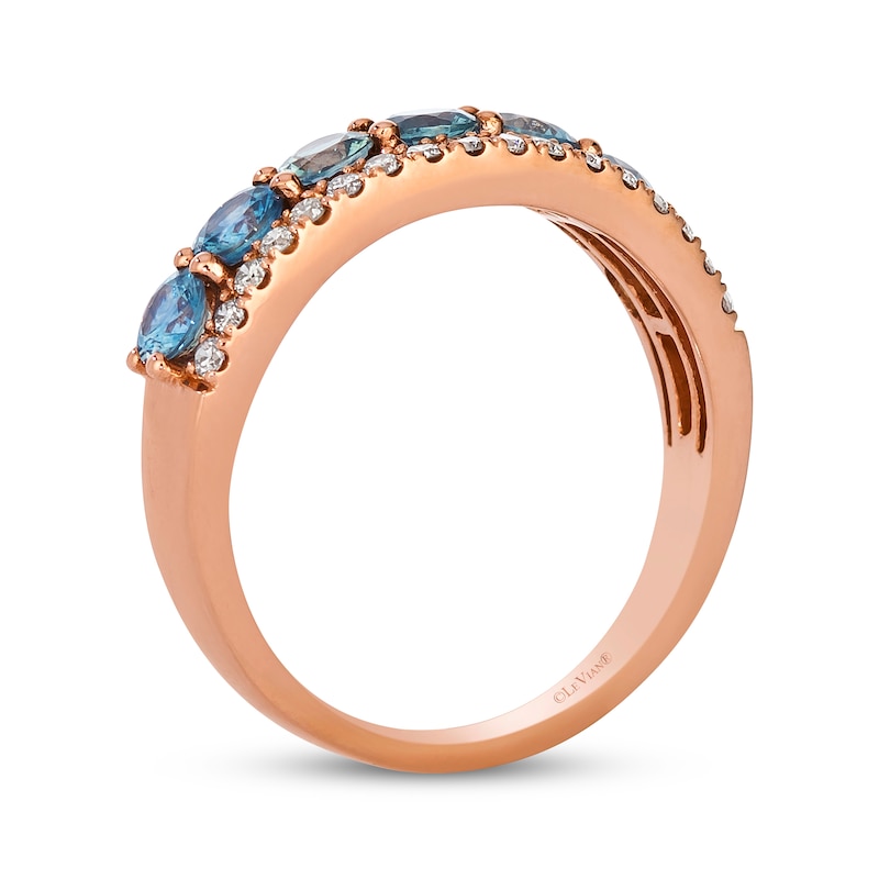 Main Image 3 of Le Vian Montana Sapphire Ombré Ring 1/5 ct tw Diamonds 14K Strawberry Gold