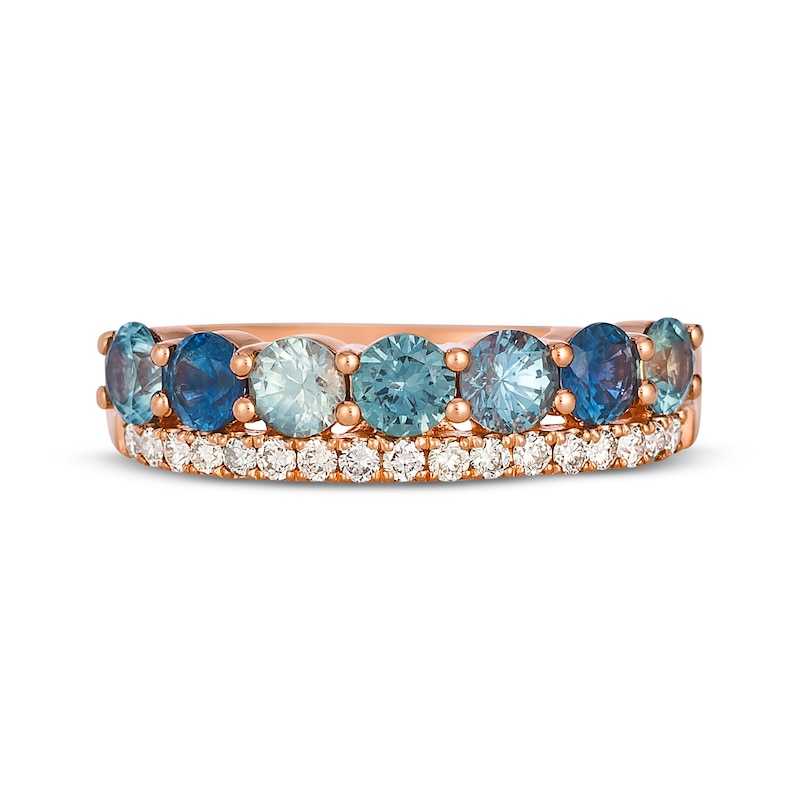 Main Image 4 of Le Vian Montana Sapphire Ombré Ring 1/5 ct tw Diamonds 14K Strawberry Gold