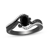 Thumbnail Image 1 of Disney Treasures The Nightmare Before Christmas Oval-Cut Black Onyx & Diamond Wave Ring 1/6 ct tw Black Rhodium-Plated Sterling Silver