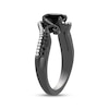 Thumbnail Image 2 of Disney Treasures The Nightmare Before Christmas Oval-Cut Black Onyx & Diamond Wave Ring 1/6 ct tw Black Rhodium-Plated Sterling Silver