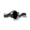 Thumbnail Image 4 of Disney Treasures The Nightmare Before Christmas Oval-Cut Black Onyx & Diamond Wave Ring 1/6 ct tw Black Rhodium-Plated Sterling Silver