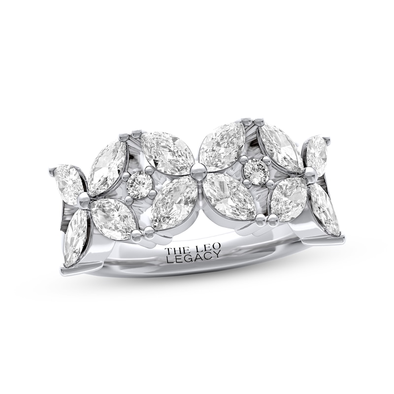Main Image 1 of THE LEO Legacy Lab-Grown Diamond Marquise-Cut Flower Fashion Ring 2-1/2 ct tw 14K White Gold