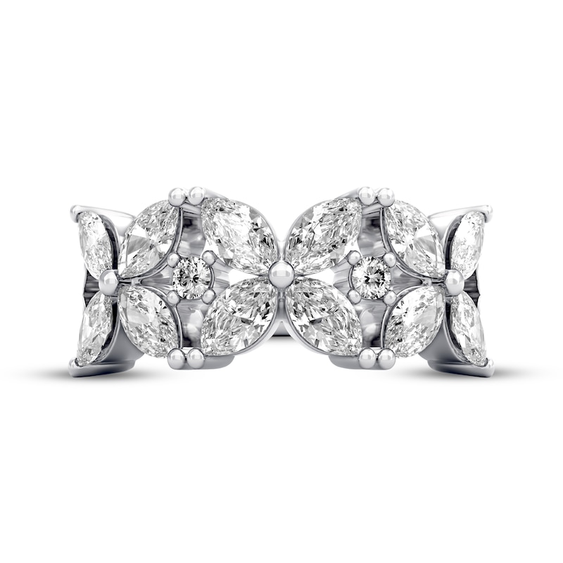 Main Image 3 of THE LEO Legacy Lab-Grown Diamond Marquise-Cut Flower Fashion Ring 2-1/2 ct tw 14K White Gold