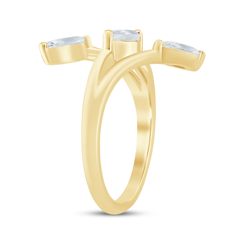 Main Image 2 of KAY Lab-Grown Diamonds Marquise-Cut Bypass Wrap Ring 3/4 ct tw 10K Yellow Gold