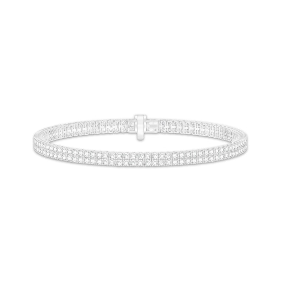 KAY Lab-Grown Diamonds Two-Row Line Bracelet 6 ct tw 10K White Gold 7"