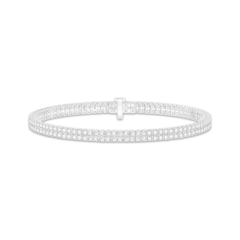 Main Image 1 of KAY Lab-Grown Diamonds Two-Row Line Bracelet 6 ct tw 10K White Gold 7"