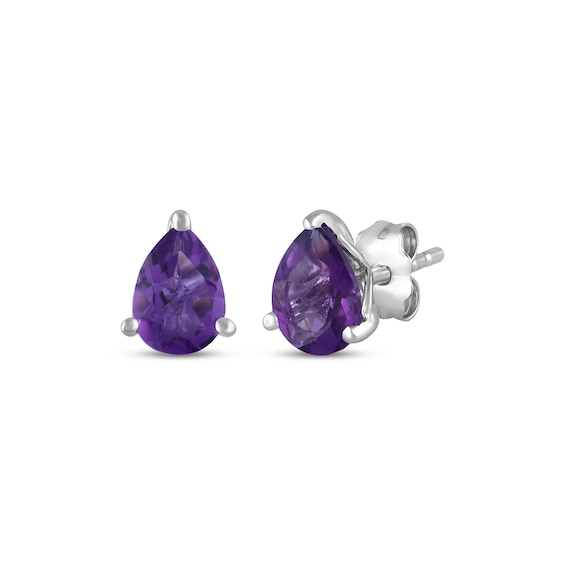 STUDIO BY KAY Pear-Shaped Amethyst Solitaire Stud Earrings Sterling Silver