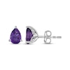 Thumbnail Image 3 of Pear-Shaped Amethyst Solitaire Stud Earrings Sterling Silver