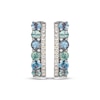 Thumbnail Image 2 of Le Vian Montana Sapphire Ombré Hoop Earrings 1/5 ct tw Diamonds 14K Vanilla Gold