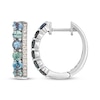 Thumbnail Image 3 of Le Vian Montana Sapphire Ombré Hoop Earrings 1/5 ct tw Diamonds 14K Vanilla Gold