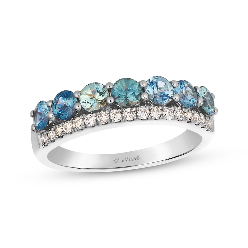Main Image 1 of Le Vian Montana Sapphire Ombré Ring 1/5 ct tw Diamonds 14K Vanilla Gold