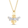 Thumbnail Image 2 of STUDIO BY KAY Lab-Grown Diamond Bee Necklace 1/6 ct tw 24K Yellow Gold Vermeil Sterling Silver 18"