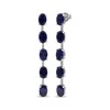 Thumbnail Image 1 of Oval-Cut Blue Lab-Created Sapphire Five-Stone Drop Earrings Sterling Silver