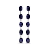 Thumbnail Image 2 of Oval-Cut Blue Lab-Created Sapphire Five-Stone Drop Earrings Sterling Silver
