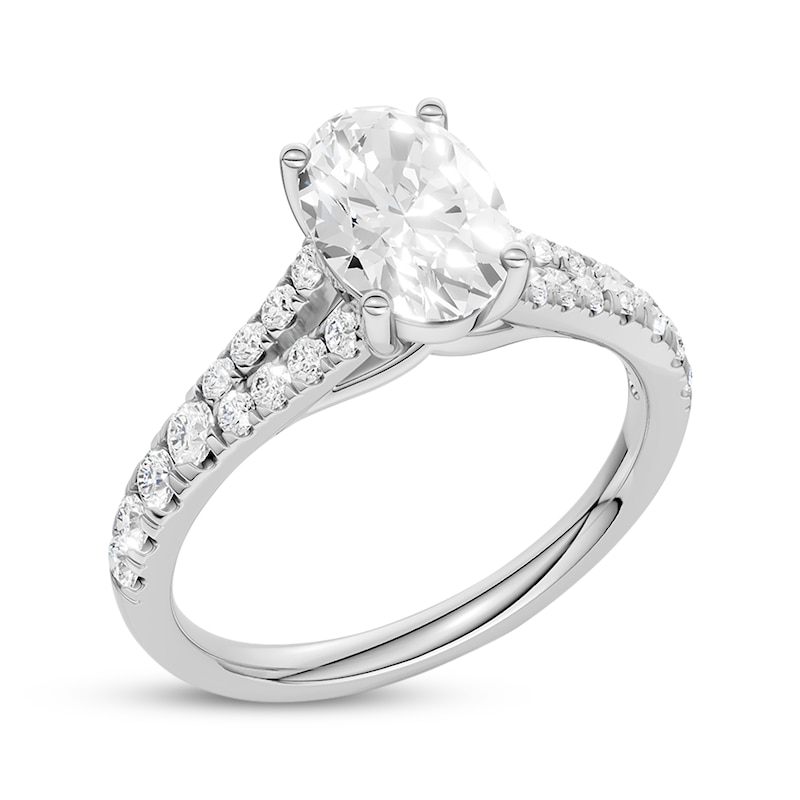 Main Image 2 of Now + Forever Lab-Grown Diamonds Oval-Cut Split Shank Engagement Ring 1-1/3 ct tw 14K White Gold