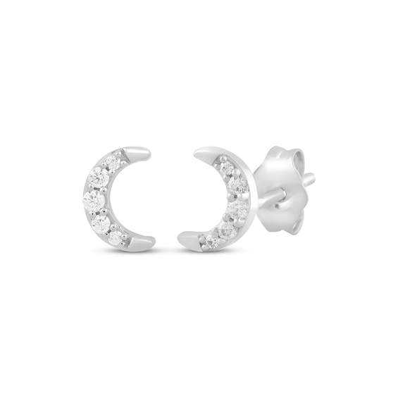 KAY Lab-Grown Diamonds Crescent Moon Stud Earrings 1/10 ct tw Sterling Silver