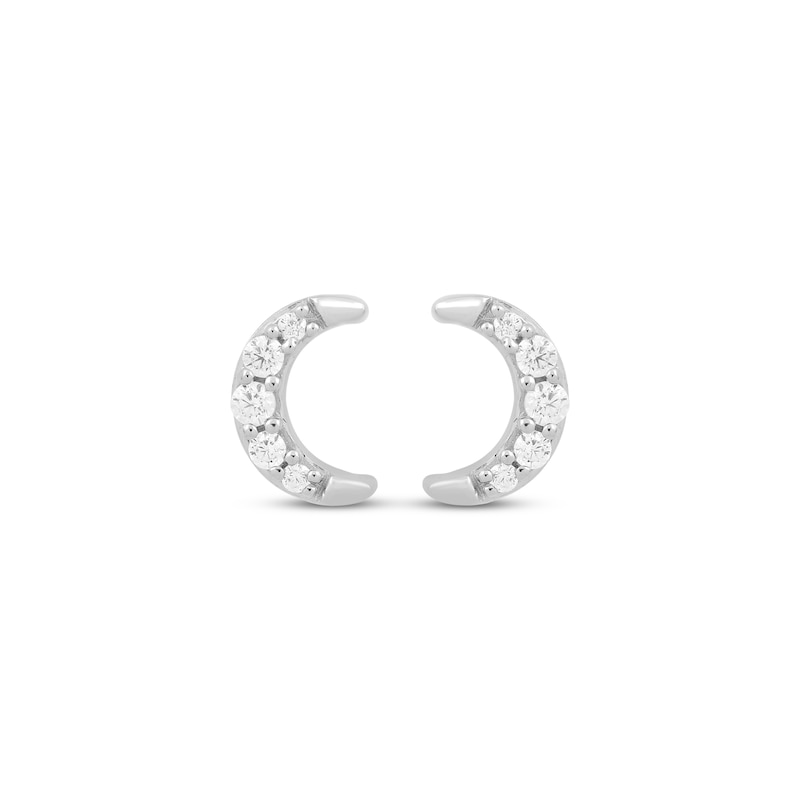 Main Image 2 of KAY Lab-Grown Diamonds Crescent Moon Stud Earrings 1/10 ct tw Sterling Silver