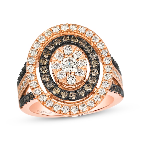 Le Vian Vault Multi-Diamond Oval Halo Ring 1-5/8 ct tw 14K Strawberry Gold