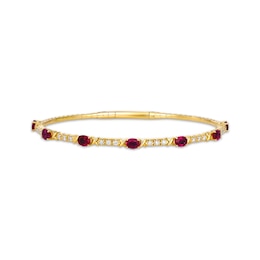 Le Vian Vault Oval-Cut Ruby Bangle Bracelet 1/4 ct tw Diamonds 14K Honey Gold