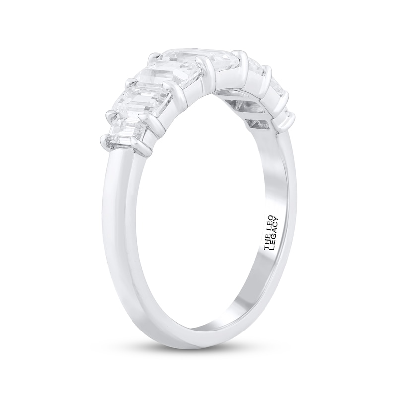 Main Image 2 of THE LEO Legacy Lab-Grown Diamond Emerald-Cut Graduated Anniversary Ring 1-3/4 ct tw 14K White Gold