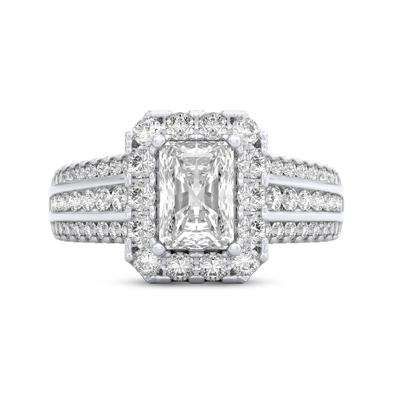 Main Image 3 of THE LEO Legacy Radiant-Cut Lab-Grown Diamond Engagement Ring 2 ct tw 14K White Gold