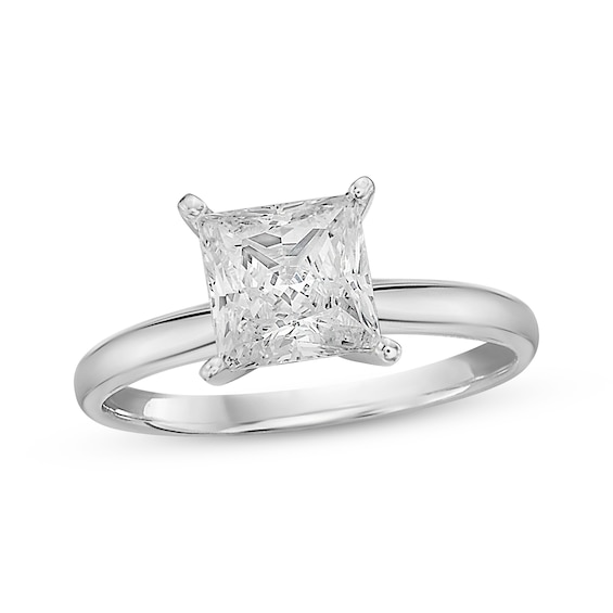 Now + Forever Diamond Solitaire Ring 1 carat Princess-cut 14K White Gold (I/I2)