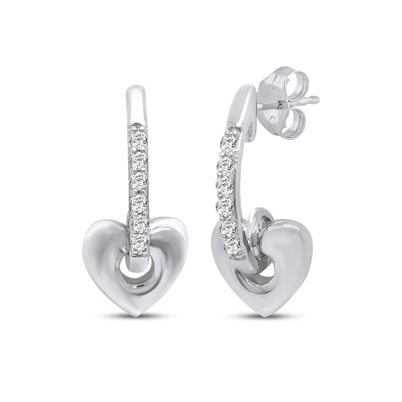 KAY Lab-Grown Diamonds Heart Hole Punch Drop Earrings 1/6 ct tw Sterling Silver