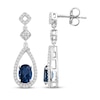 Thumbnail Image 1 of Oval-Cut London Blue Topaz & White Lab-Created Sapphire Drop Earrings Sterling Silver