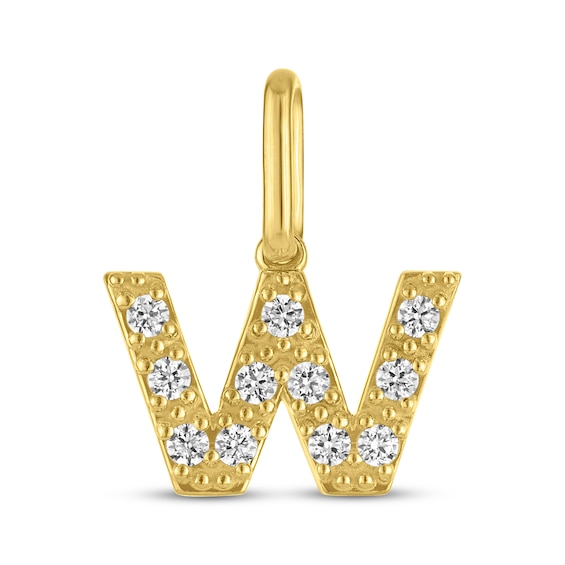 STUDIO BY KAY Lab-Grown Diamond Initial W Charm 1/10 ct tw 24K Yellow Gold Vermeil Sterling Silver