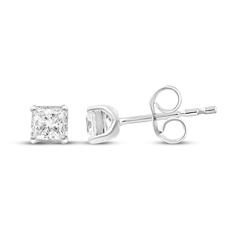 Main Image 1 of Radiant Reflections Princess-Cut Diamond Solitaire Stud Earrings 1/4 ct tw Sterling Silver (I/I3)