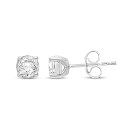 Radiant Reflections Round-Cut Diamond Solitaire Stud Earrings 1/2 ct tw Sterling Silver (I/I3)
