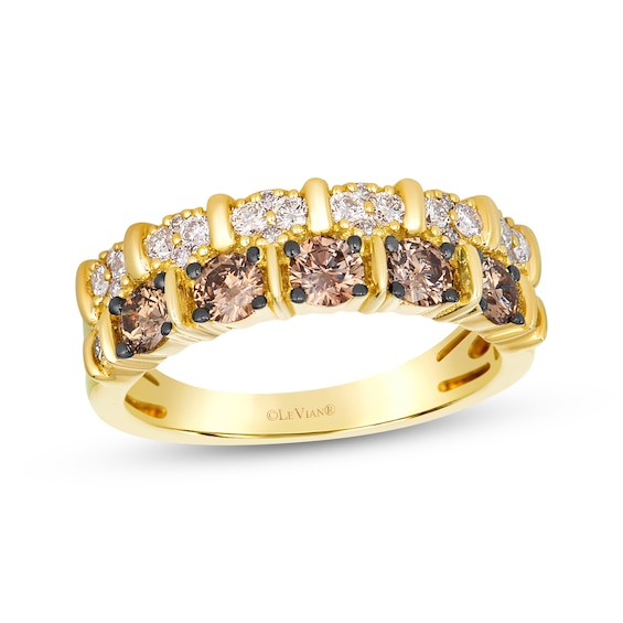 Le Vian Diamond Two-Row Ring 1 ct tw 14K Honey Gold