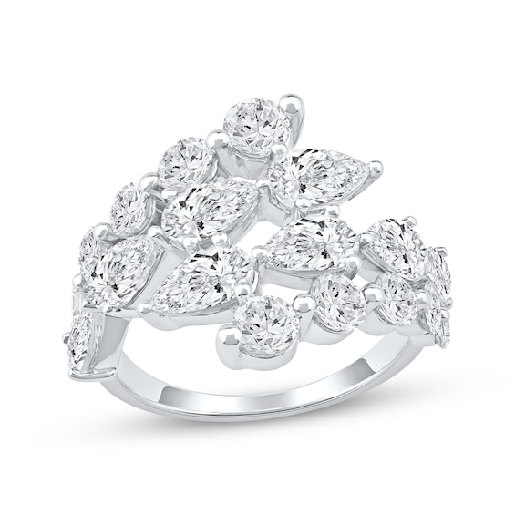 KAY Lab-Grown Diamonds Round & Pear-Shaped Bypass Ring 4 ct tw 10K White Gold