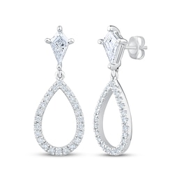 Neil Lane Artistry Lab-Grown Diamond Kite & Round-Cut Teardrop Dangle Earrings 5/8 ct tw 14K White Gold