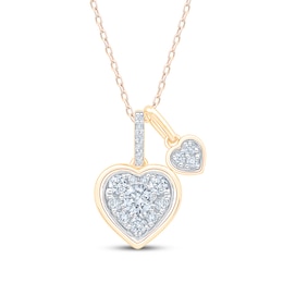 KAY Lab-Grown Diamonds Double Heart Necklace 1/2 ct tw 10K Yellow Gold 18"