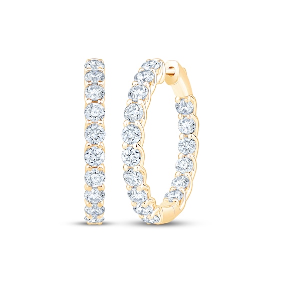 KAY Lab-Grown Diamonds Inside-Out Trellis Hoop Earrings 4 ct tw 10K Yellow Gold