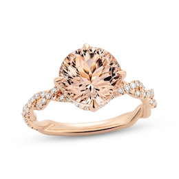 Limor Touchstone Morganite & Diamond Engagement Ring 3/8 ct tw 14K Rose Gold