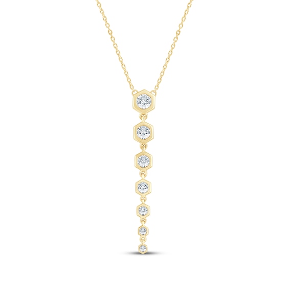 KAY Lab-Grown Diamonds Honeycomb Necklace 1/2 ct tw 10K Yellow Gold 18"