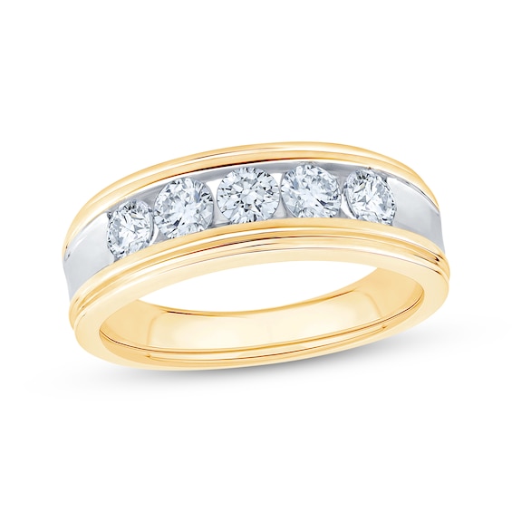 Now + Forever Lab-Grown Diamonds Men's Wedding Band 1 ct tw 14K Two-Tone Gold