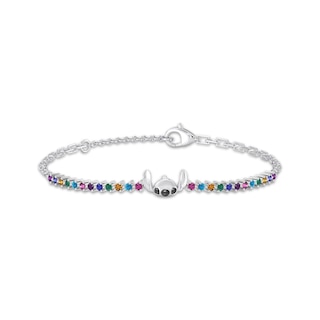 Disney Treasures Lilo & Stitch Multi-Stone Bracelet Sterling Silver 7.5"