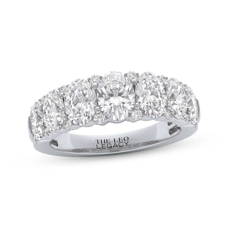 Main Image 1 of THE LEO Legacy Lab-Grown Diamond Certified Oval-Cut Anniversary Ring 2-1/2 ct tw 14K White Gold