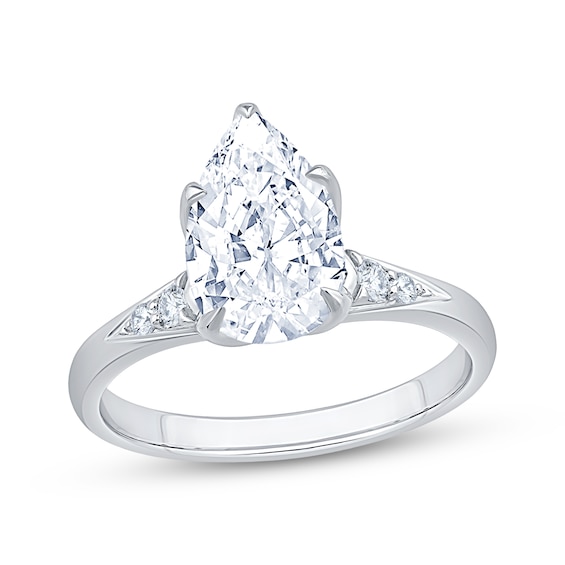 Now + Forever Lab-Grown Diamonds Certified Pear-Shaped Engagement Ring 2 ct tw 14K White Gold