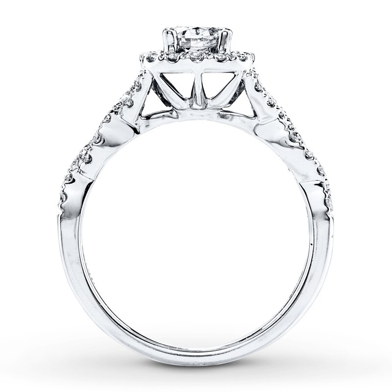 Main Image 2 of Diamond Engagement Ring 7/8 ct tw Round-cut 14K White Gold