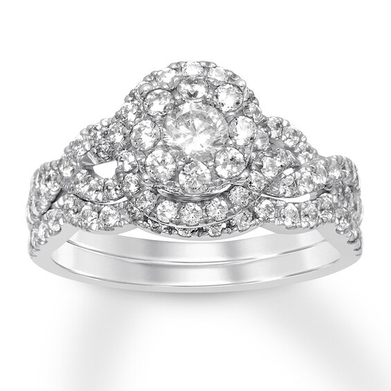 Wedding Ring set for women Diamond Bridal set 14K Gold w//band Gift Box Authenticity Cards 1.10 carat t.w. J, I1
