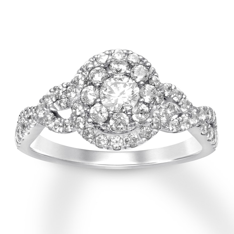 Main Image 1 of Diamond Engagement Ring 1 ct tw Round-cut 14K White Gold