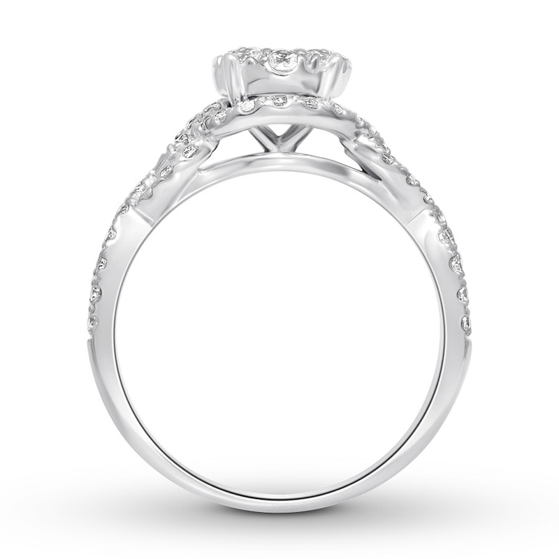 Main Image 2 of Diamond Engagement Ring 1 ct tw Round-cut 14K White Gold