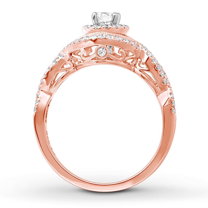 Diamond Engagement Ring 5/8 ct tw Round-cut 14K Rose Gold