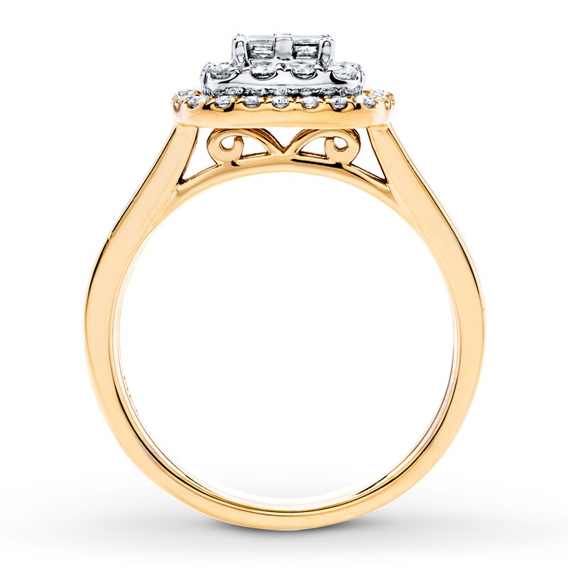 Diamond Engagement Ring 3/4 ct tw Princess-cut 14K Gold