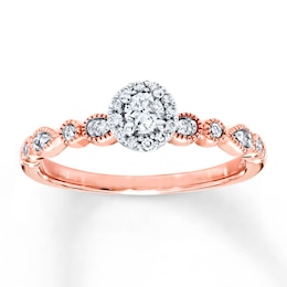 Diamond Engagement Ring 1/4 ct tw Round-cut 10K Two-Tone Gold