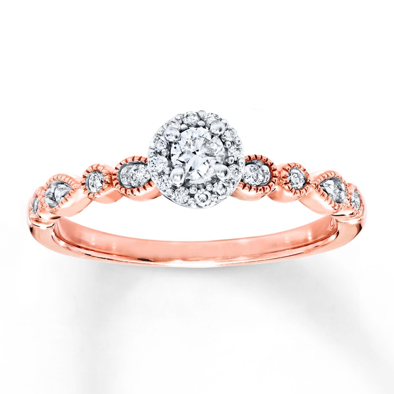 Main Image 1 of Diamond Engagement Ring 1/4 ct tw Round-cut 10K Two-Tone Gold